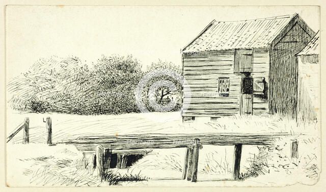 Barn and Bridge, n.d. Creator: Henry Stacy Marks.