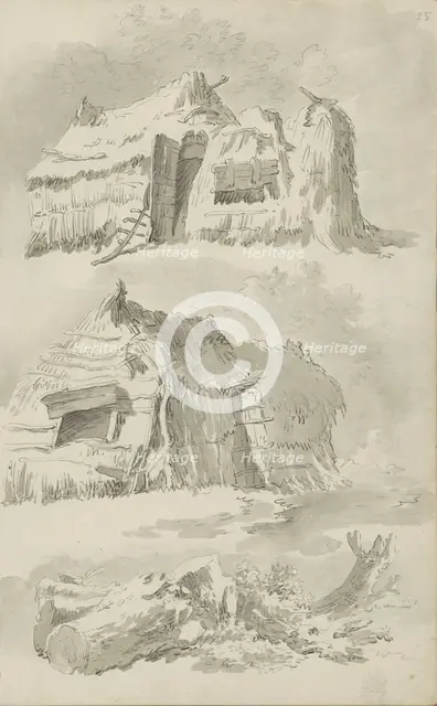 Barn and felled trees, c.1780-c.1800. Creator: Bernhard Heinrich Thier.