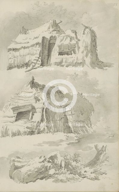 Barn and felled trees, c.1780-c.1800. Creator: Bernhard Heinrich Thier.