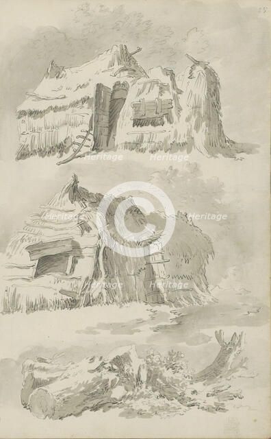 Barn and felled trees, c.1780-c.1800. Creator: Bernhard Heinrich Thier.