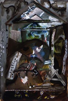 Barn interior, Dolaucothy, 1942. Creator: Frances Hodgkins