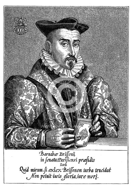 Barnabe Brisson, 16th century French philologist and jurist. Artist: Unknown