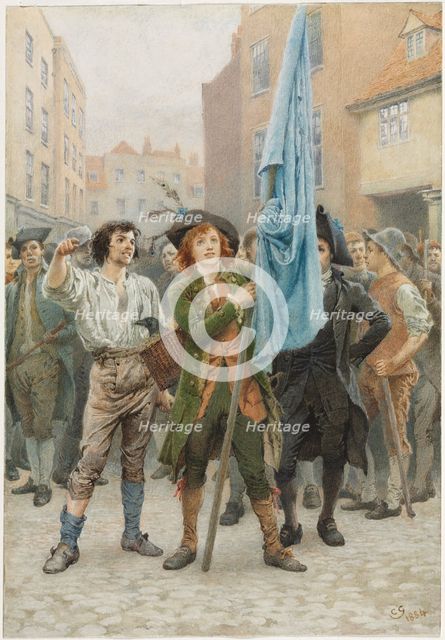 Barnaby Rudge Helping Lead the Gordon Riots, 1884. Creator: Charles Green (British, 1840-1898).