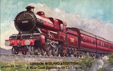 Barnard Way - London Midland & Scottish, a West Coast Express with L&Y Engine, 1933. Creator: Unknown