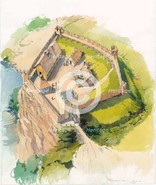 Barnard Castle, Durham, c1100. Artist: Terry Ball.