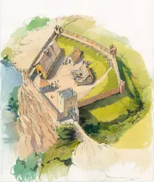 Barnard Castle, Durham, c1100. Artist: Terry Ball