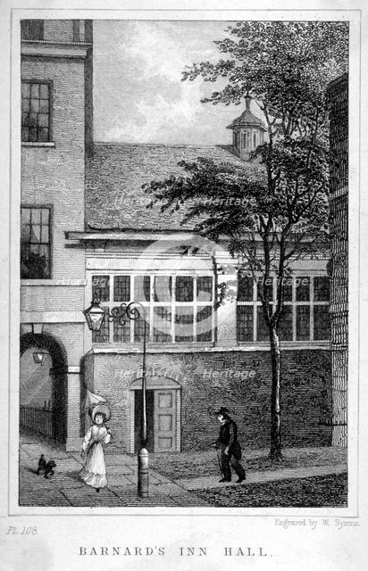 Barnard's Inn, City of London, c1830. Artist: W Symms