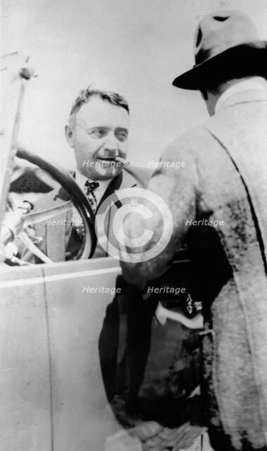 Barney Oldfield, pace car driver for the Indianapolis 500, 1922. Artist: Unknown