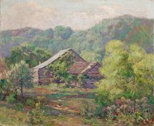 Barnes Cabin on Owl Creek, Brown County, probably 1920. Creator: John W Vawter