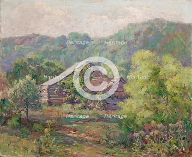 Barnes Cabin on Owl Creek, Brown County, probably 1920. Creator: John W Vawter.