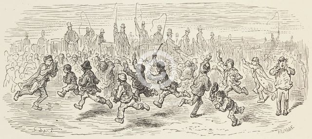 Barnes Common - Calling the Carriages, 1872.  Creator: Alfred Prunaire.