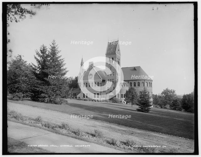 Barnes Hall, Cornell University, between 1890 and 1901. Creator: Unknown.