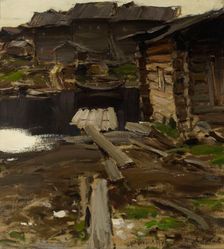 Barns by a River, 1885-1930. Creator: Abram Arkhipov
