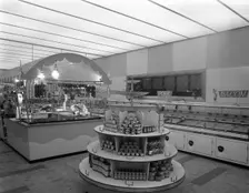 Barnsley Co-op, butchery department, 1957. Creator: Michael Walters