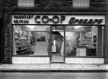 Barnsley Co-op Grocers, South Yorkshire, 1954. Creator: Michael Walters