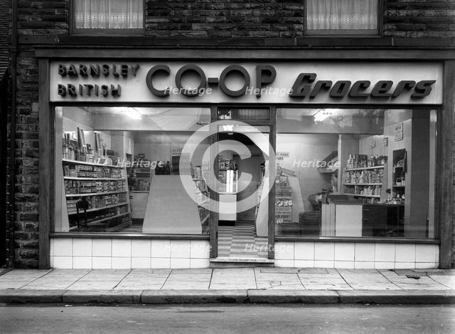 Barnsley Co-op Grocers, South Yorkshire, 1954.  Creator: Michael Walters.