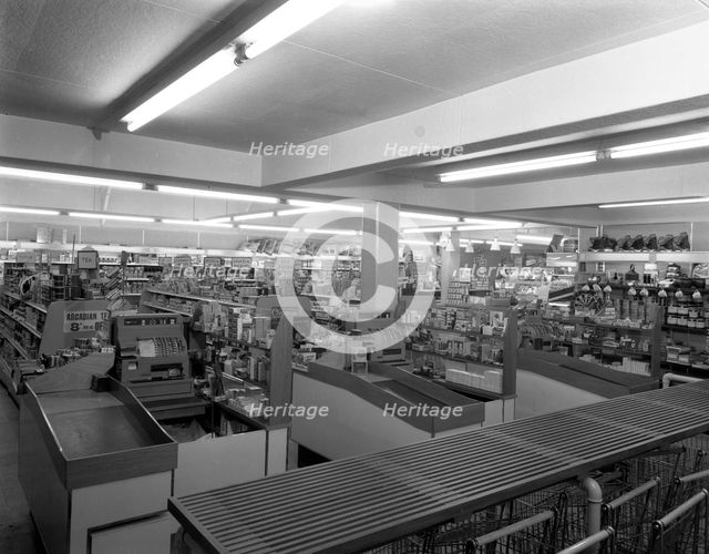 Barnsley Co-op, Park Road branch interior, South Yorkshire, 1961.  Creator: Michael Walters.