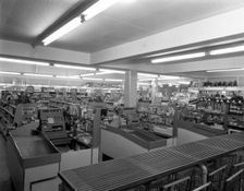Barnsley Co-op, Park Road branch interior, South Yorkshire, 1961. Creator: Michael Walters