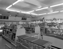 Barnsley Co-op, Park Road branch interior, South Yorkshire, 1961. Creator: Michael Walters