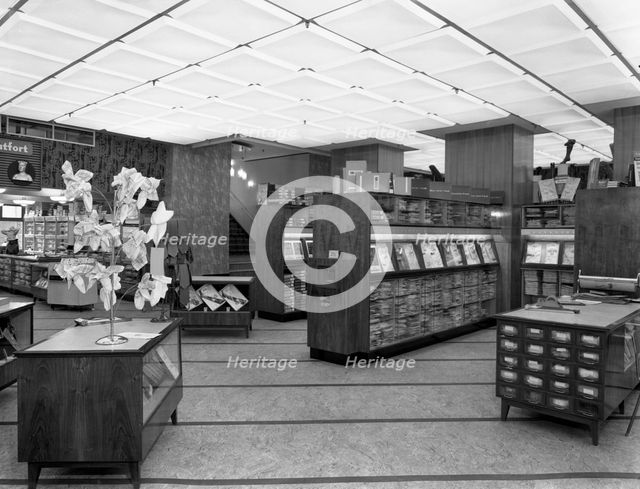 Barnsley Co-operative society, men's tailoring department, South Yorkshire, 1960. Creator: Michael Walters.