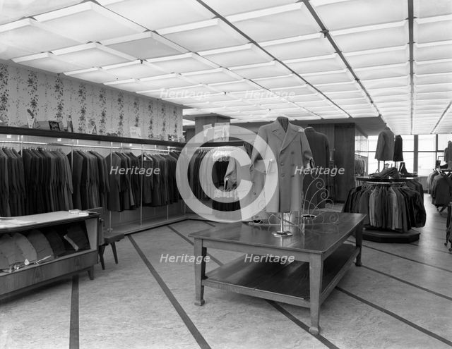 Barnsley Co-operative society, men's tailoring department, South Yorkshire, 1960. Creator: Michael Walters.