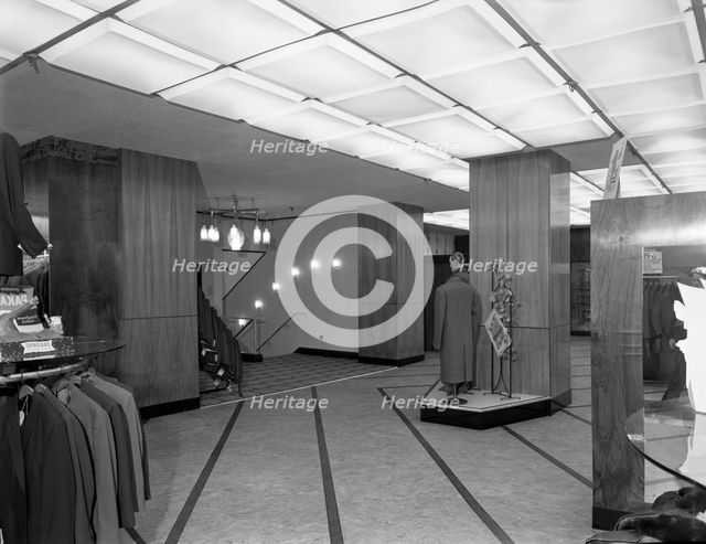 Barnsley Co-operative society, men's tailoring department, South Yorkshire, 1960. Creator: Michael Walters.