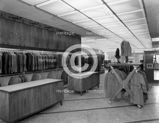 Barnsley Co-operative society, men's tailoring department, South Yorkshire, 1960. Creator: Michael Walters.