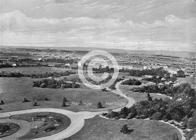 'Barnsley Park and Town', c1896. Artist: Warner Gothard.
