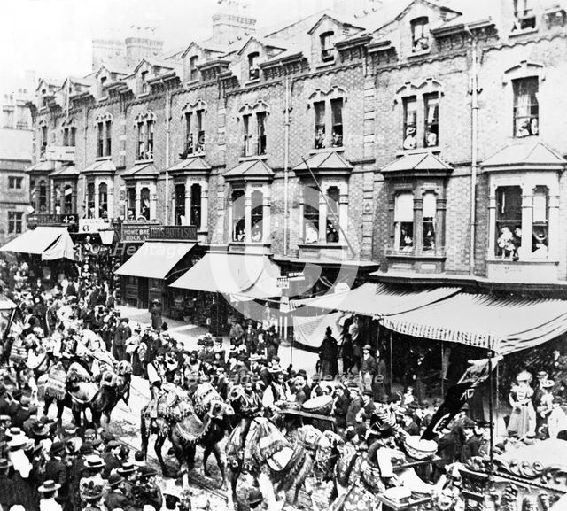 Barnum and Bailey Procession, Derby Road, Nottingham, Nottinghamshire, 1898 Artist: Unknown
