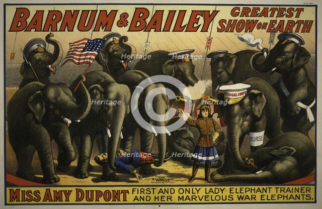 Barnum & Bailey greatest show on earth circus poster, c1915. Creator: Strobridge Lithographing Company.