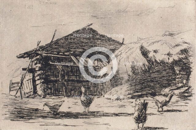 Barnyard, 1883. Creator: Fred Hetherington.