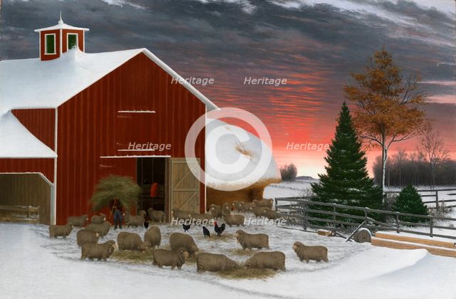 Barnyard in Winter, ca. 1885-1890. Creator: Horatio Shaw.