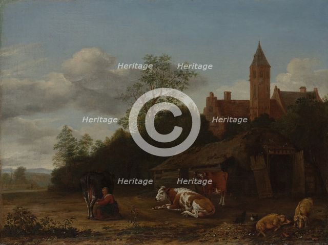 Barnyard Scene, ca. 1650-55. Creator: Anthonie van Borssom.