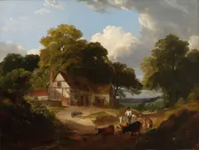 Barnyard Scene, late 18th-early 19th century. Creator: Robert Ladbrooke