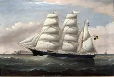 Barque Oden, (c1840s). Creator: O. P. Kolsboe