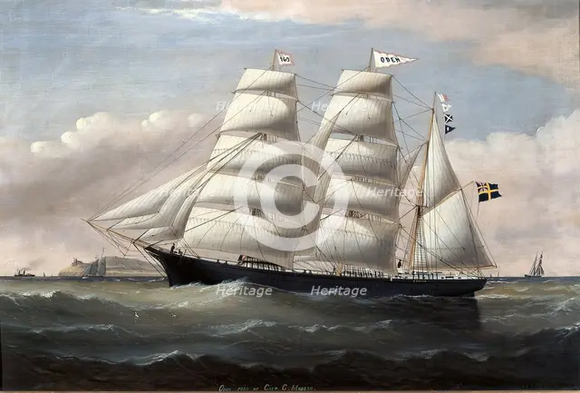 Barque Oden, (c1840s). Creator: O. P. Kolsboe.