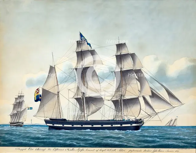 Barque Clio, 1852. Creator: Broder Heinrich Hansen.