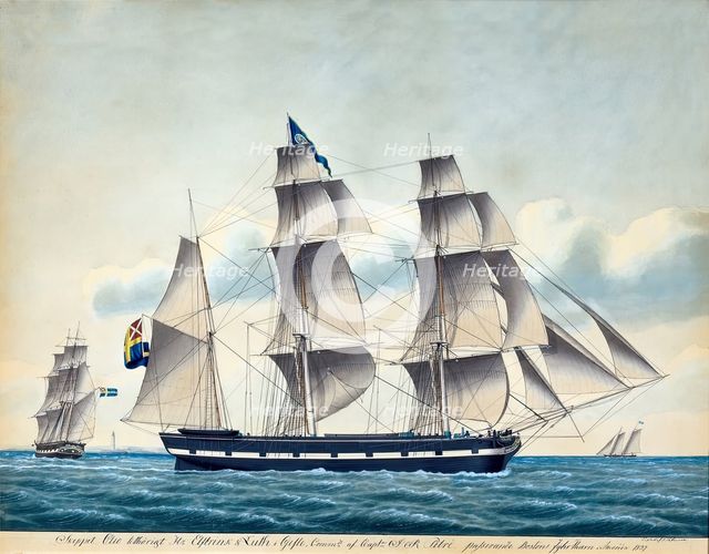 Barque Clio, 1852. Creator: Broder Heinrich Hansen.
