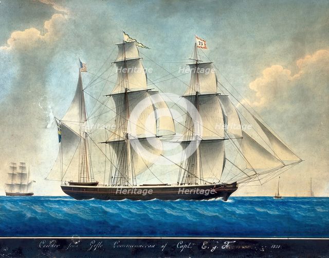 Barque Condor, 1851. Creator: Joseph Honore Maxim Pellegrin.