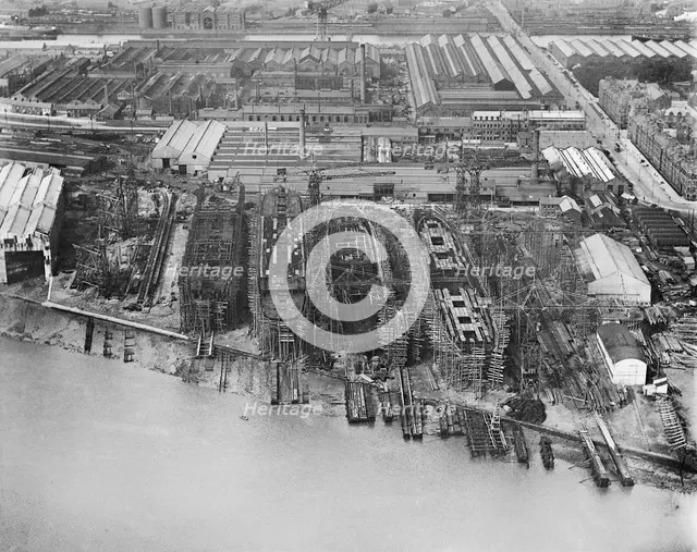 Barrow-in-Furness Shipyard, Cumbria, 1920. Artist: Aerofilms.