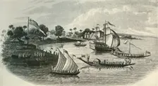 Barrackpore House, from the Hugli, 1803 (1925). Creator: Unknown