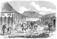Barracks for British troops in course of erection at Yokohama...by our special artist in Japan, 1864 Creator: Unknown