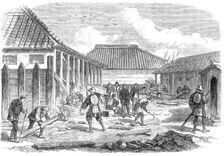 Barracks for British troops in course of erection at Yokohama...by our special artist in Japan, 1864 Creator: Unknown