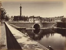 Barracks Post, Place de la Bastille; Canal Tunnel and July Column, 1871. Creator: Alphonse J. Liébert