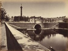 Barracks Post, Place de la Bastille; Canal Tunnel and July Column, 1871. Creator: Alphonse J. Liébert