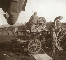 Barrage balloon, Genicourt, northern France, c1914-c1918