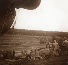 Barrage balloon, Genicourt, northern France, c1914-c1918