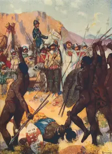 Barreto Fights the Kafirs 1909. Artist: GS Smithard