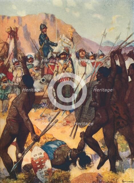 'Barreto Fights the Kafirs', 1909. Artist: GS Smithard.