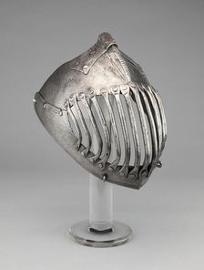 Barred Visor of a Close Helmet for the Gioco del Ponte, Pisa, c. 1600 or later. Creator: Unknown